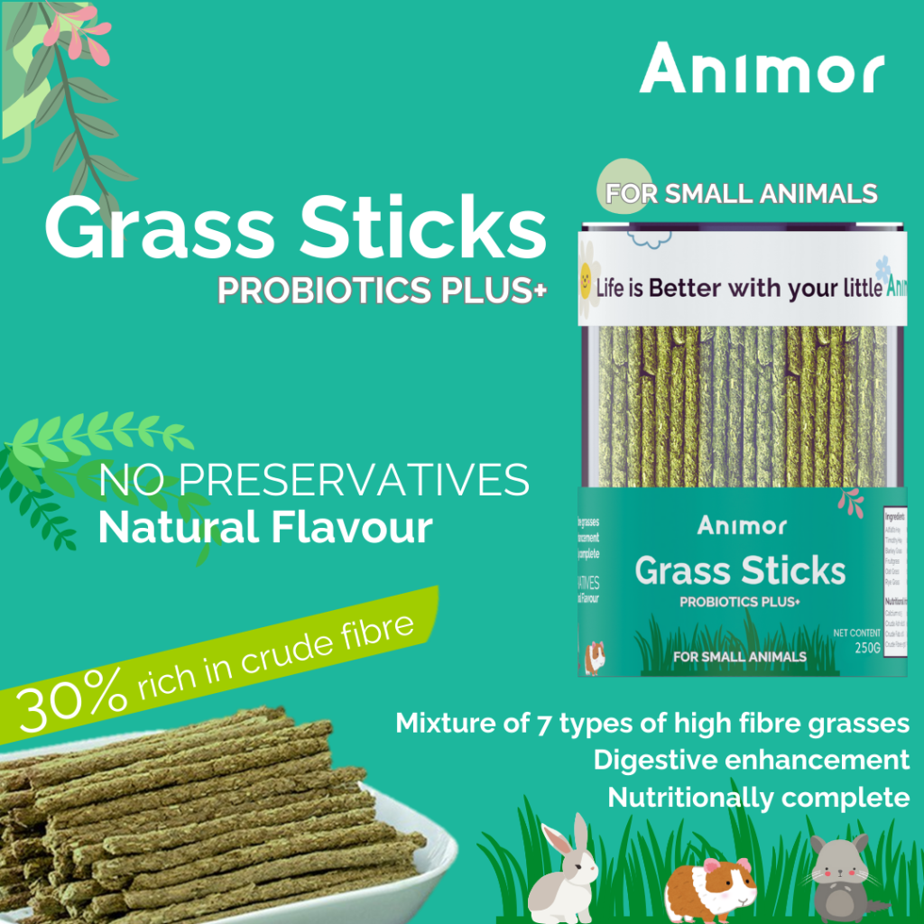 (試食優惠價)ANIMOR 高纖牧草條 - 額外添加益生菌 - 250G (香港公司,適合天竺鼠,龍貓,寵物兔) Little Pet Pet 2