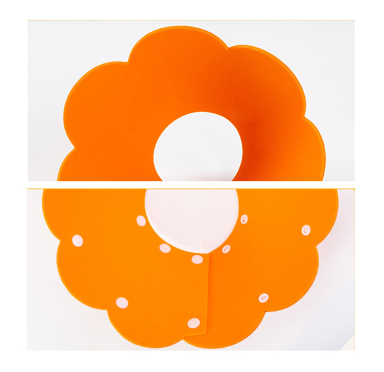 軟膠 防舔 防咬 影相 餵藥 頸圈 頸箍 頭套 保護套 (橙色)