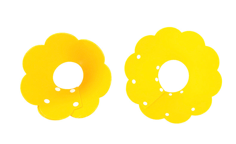 小寵物軟膠 防舔 防咬 影相 餵藥 頸圈 頸箍 頭套 保護套 (黃色)