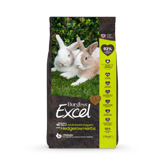 Burgess Excel 混合草本成兔糧 - 1.5kg