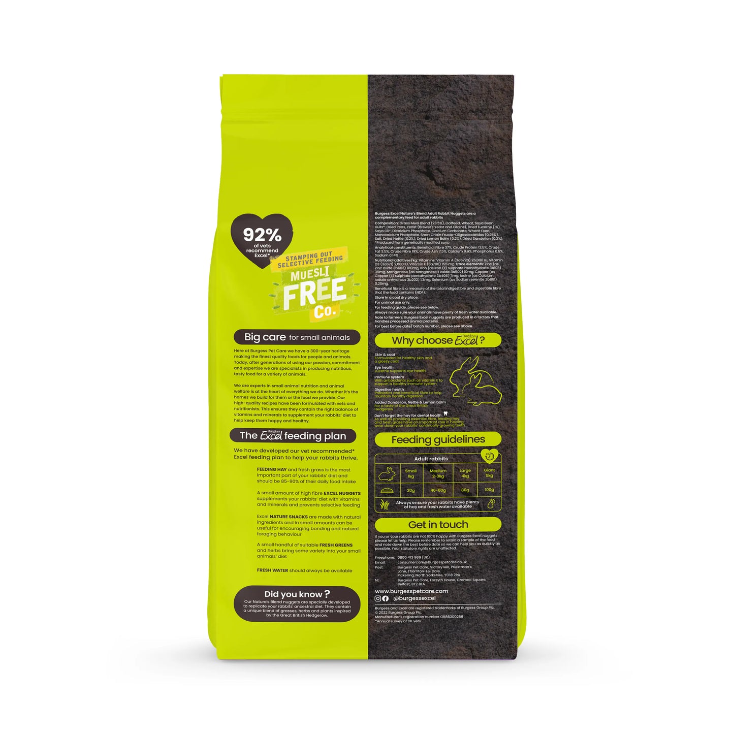 Burgess Excel 混合草本成兔糧 - 1.5kg