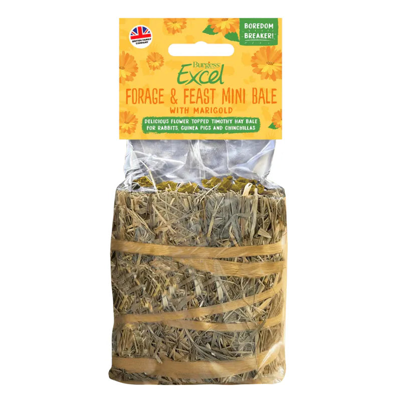 Burgess Excel 迷你草捆 (萬壽菊) - 100g forage feast mini bales with marigold