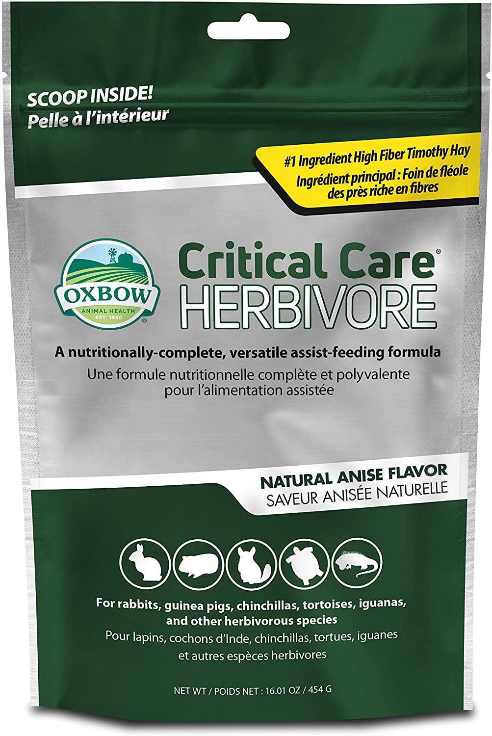 little pet pet Oxbow 原味草粉 454g 1磅裝 Critical Care - Herbivore Recovery Food (Naturel Anise Flavor)