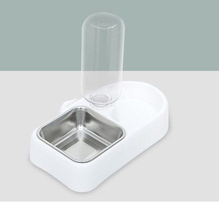 防打翻掛式懸掛式雙碗自動飲水食物碗(白色)